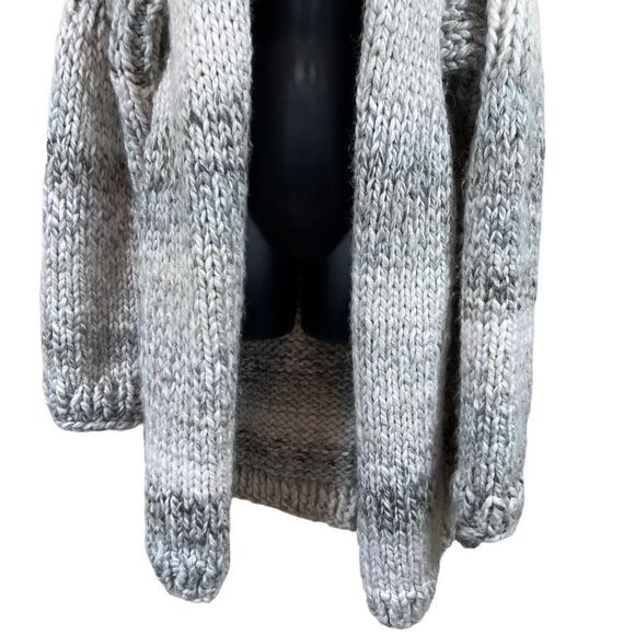 Extra Chunky Hand Knit Open Front Long Cardigan Sweater - Picture 3 of 10